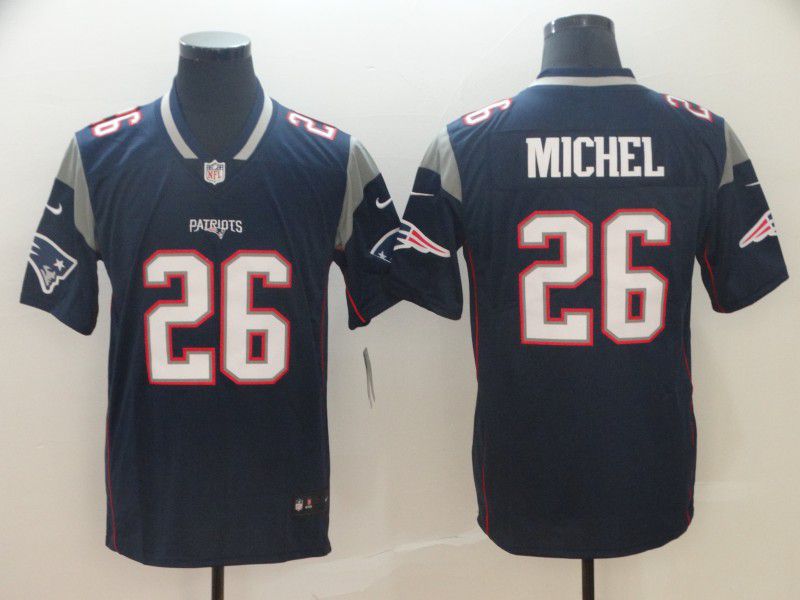Men New England Patriots 26 Michel Blue Nike Vapor Untouchable Limited Player NFL Jerseys1